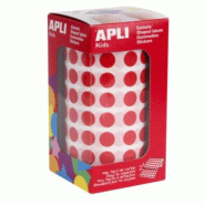 Apli 5192 gommettes rondes, diam. 10,5 mm, en rouleau, coloris rouge - bleu papier 8410782048534
