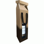 Coffret kraft 1 bouteille Pop up 9,5x9,5x34 cm - par 10