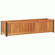 Helloshop26 - Jardinière bac lit surélevé plantes fleurs terrasse jardin 110 x 30 x 27,5 cm bois massif d'acacia et acier marron 02_0037323 - 30002 Helloshop26 - Jardinière bac lit surélevé plantes fleurs terrasse jardin 110 x 30 x 27,5 cm bois massif d'acacia et acier marron 02_0037323 - 30002