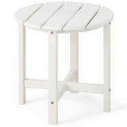 Helloshop26 - Table basse extérieure 46 x 46 cm pratique et résistante aux intempéries en hdpe blanc 20_0013764 - 3000227913678