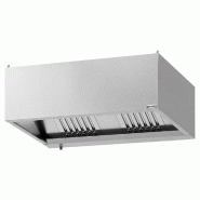Hotte caisson inox statique 1m40 avec filtre et éclairage | Profondeur 900 mm