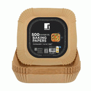 Masterpro - Set de 500 moules jetables pour friteuse à air 17x17x4,5 cm, pour 3-5 L jusqu’à 230 °C - beige papier PK10599