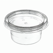 Pot à sauce avec couvercle vissé rPET transparent 45ml Ø6,7x3,3cm - par 1200