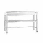 Table Inox de Travail Centrale Premium avec Etagère et Renfort - Profondeur 800 mm - 1800_0