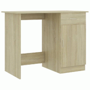 VidaXL Bureau Chêne sonoma 100x50x76 cm Bois d’ingénierie Modèle Nova Élite - marron 801083