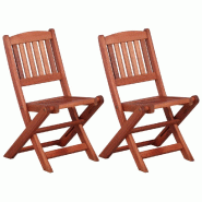 VidaXL Chaises à Manger Pour Enfants Lot De 2 Bois D Eucalyptus - 45583
