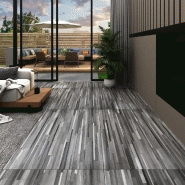 Vidaxl planches de plancher pvc 5,02 m² 2 mm autoadhésif gris rayé 146560