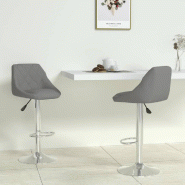 VidaXL Tabourets De Bar Lot De 2 Gris Similicuir - gris 335184