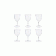 Aulica Verres à vin transparent sur pied - lot de 6 - transparent 209401