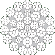 Câble antigiratoire composé de 15 torons de surface de 7 fils,  compactés, en assemblage standard - NR15 MAXILIFT