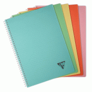 Clairefontaine Lot de 5 Cahier Linicolor Essence A4, 180p./90 feuilles 90 g/m² reliure intégrale, couv. Polypro assortis, Seyès - 3329683271161