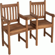CLP Banc en Briony avec table Bois HBT: 92x159x62 cm Teck - marron Bois manufacturé 327523