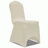 Décoshop26 - Housse de chaise extensible 100 pcs Couleur crème  DEC022504 - beige 3001285369605