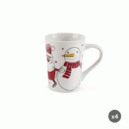 Excelsa lot de 4 mug Snowman porcelaine 38 cl multicolore - multicolore porcelaine 66069 Excelsa lot de 4 mug Snowman porcelaine 38 cl multicolore - multicolore porcelaine 66069