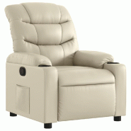 Fauteuil inclinable Crème Similicuir Modèle Hermelora - 374134