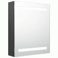 Helloshop26 - Armoire à miroir LED contemporaine salle de bain 50 x 14 x 60 cm avec rangement pratique en MDF gris 02_0046736 - gris verre 3000234394