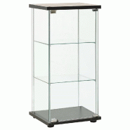 Helloshop26 - Armoire de rangement design moderne pour salon 42,5 x 36,5 x 86 cm espace optimisé en verre trempé noir 02_0046712 - noir verre 300023