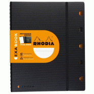RHODIA Lot de 6 Exabook Active A4+, 160p./80 feuilles microperforées 80 g/m² reliure intégrale, perf. 4 trous, quadrillé 5x5 + cadre - 3037921321423