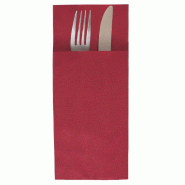 Serviette-étui pour couverts intissé bordeaux 40x45cm - par 720