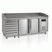 Table à pizza mabre 2 portes avec 7 tiroirs 600x400 - 390 litres - PPT1310