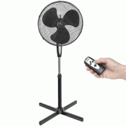 Ventilateur sur pied panier H.45cm 45 Watts noir avec télécommande Ventilateur sur pied panier H.45cm 45 Watts noir avec télécommande
