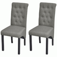 VidaXL Chaises à manger lot de 2 gris clair tissu Modèle Imperial Moderne - 242222
