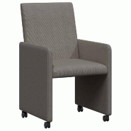 VidaXL Chaises de Salle à Manger avec Roues 2 pcs Gris clair Modèle Vega Smart Pro - 42017801
