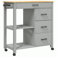 VidaXL Chariot de cuisine MONZA 84x40x88,5 cm bois massif de pin - 376116