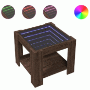 VidaXL Table basse avec LED chêne marron 53x53x45 cm bois d'ingénierie Modèle Toscane Chic - 847545