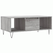 VidaXL Table basse Sonoma gris 90x50x36,5 cm Bois d'ingénierie Modèle Flex Classique - 830594