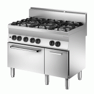 Bartscher Fourneau à gaz 6 brûleurs 32,0 kW   four à gaz 5 kW - blanc acier 1151163