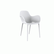 Chaise avec accoudoirs SABINAS  - blanc