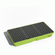 Cuvette de rétention PE avec caillebotis - 90 l - Finition polyéthylène - Charge 200 kg - Poignée intégrée - Fabrication Française