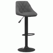 Décoshop26 - Tabouret de bar x1 chaise haute en velours gris foncé coutures losange et acier noir DEC029491 - gris 3000257402319 Décoshop26 - Tabouret de bar x1 chaise haute en velours gris foncé coutures losange et acier noir DEC029491 - gris 3000257402319