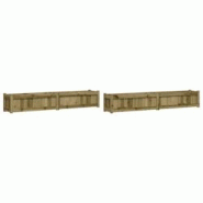 Helloshop26 - Jardinière bac lit surélevé plantes fleurs jardin terrasses lot de 2 bois de pin imprégné marron 02_0039028 - 3000217996827 Helloshop26 - Jardinière bac lit surélevé plantes fleurs jardin terrasses lot de 2 bois de pin imprégné marron 02_0039028 - 3000217996827