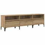 Helloshop26 - Meuble TV avec tiroir et étagères rustique polyvalent salon 150 x 30 x 45 cm en bois d'ingénierie chêne artisanal 02_0052483 - Bois