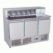 Meuble à pizza réfrigéré 3 portes - Marbre, toit inox et 7 bacs GN 1/3 - ATOSA Meuble à pizza réfrigéré 3 portes - Marbre, toit inox et 7 bacs GN 1/3 - ATOSA