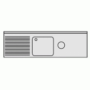 Plonge inox 1 bac et vide-déchets - P 600 mm - à gauche_0