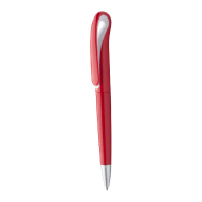 Stylo à bille Trendy - plastique poli coloré, embout argenté, encre bleue Stylo à bille Trendy - plastique poli coloré, embout argenté, encre bleue