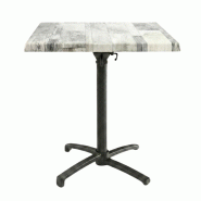Table pliable 60x60 cm plateau stratifié moulé modèle table white dream moulé pied t-one - tigaone - blanc 3701680325021