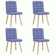 VidaXL Chaises à Manger Lot De 4 Bleu Jean Tissu - bleu 8721158566461 VidaXL Chaises à Manger Lot De 4 Bleu Jean Tissu - bleu 8721158566461