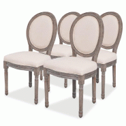 VidaXL Chaises à manger lot de 4 crème tissu Modèle Vega Master Concept - 244088