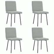 VidaXL Chaises à manger lot de 4 Gris clair Velours Modèle Calypso Élite - 3315256