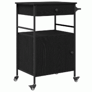 VidaXL Chariot de cuisine Chêne noir 56 x 43 x 89,5 cm - 871668