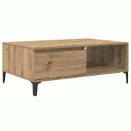 VidaXL Table basse chêne artisanal 90 x 60 x 35 cm Bois d'ingénierie Modèle Polaris Ligne - 875117