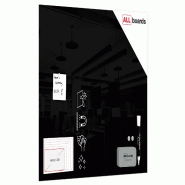 ALLboards Tableau Noir en Verre 80x60 cm - noir TS80x60BK