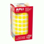 Apli 5192 gommettes rondes, diam. 10,5 mm, en rouleau, coloris jaune - 8410782048510