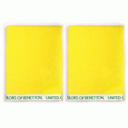 Benetton Set 2 Serviettes 90X160Cm 380Gsm Velours 100% Coton Jaune - jaune PK3282