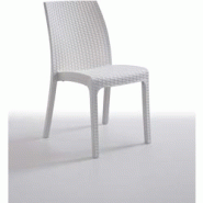 BICA Chaise de jardin Virginia sans accoudoirs en rotin - blanc 8003723090954