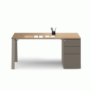 Bureau individuel Gradia - caisson 3 ou 4 tiroirs - fermeture amortie - L120/140/160/180/200 x P60/80 cm - Garantie 3 ans Bureau individuel Gradia - caisson 3 ou 4 tiroirs - fermeture amortie - L120/140/160/180/200 x P60/80 cm - Garantie 3 ans